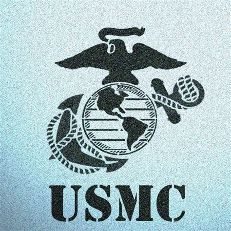 United States Marine Corps Emblem Stencil Usmc Military Etsy