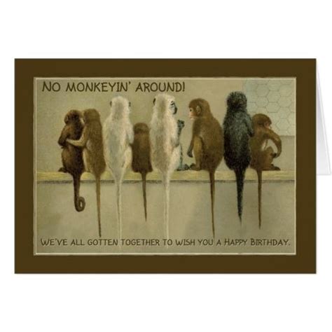 Monkeys Business Birthday From Group Humor Card Zazzle