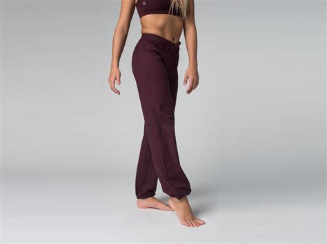 Pantalon De Yoga Param Coton Bio Et Lycra Prune V Tements De