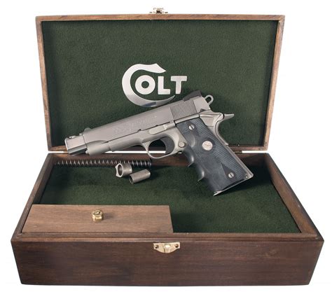 Cased Colt Model 1991a1 Stainless Commander Semi Automatic Pistol