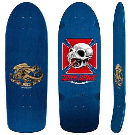 Powell Peralta Tony Hawk Chicken Skull Blue Skateboard Deck