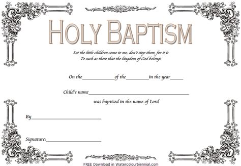 Printable Free Edit Baptism Certificate Template Word 2023 Template