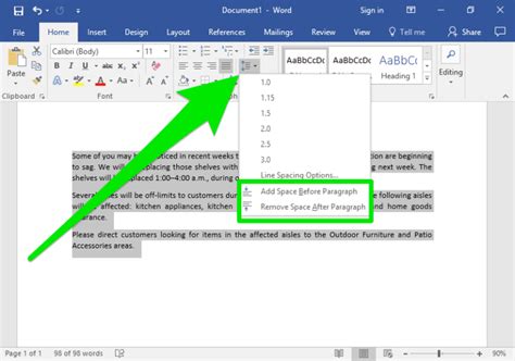 Line And Paragraph Spacing Microsoft Word