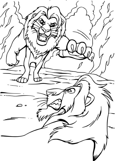 Coloriage Combat Roi Lion gratuit à imprimer  Coloriages.info