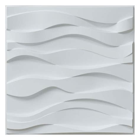 Art3dwallpanels 3d Wall Panel Pvc Wave 197 Inch X 197 Inch In White