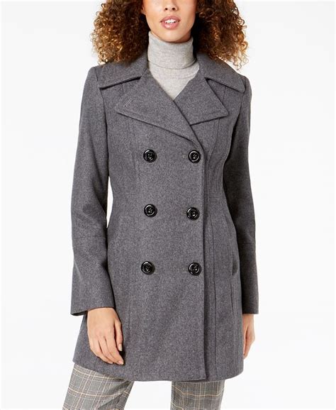 Anne Klein Double Breasted Peacoat And Reviews Coats Women Macys