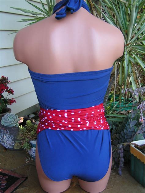 Bathing Suit Medium Wrap Around Swimsuit Pin Up Girl Americana On Luulla