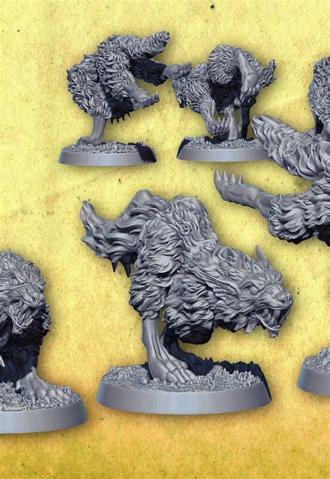 28 32mm Wolves Dnd Miniatures Dungeons And Dragons Etsy