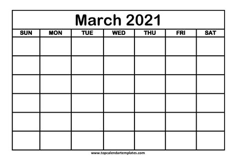 Free printable monthly calendar 2021. Free March 2021 Printable Calendar in Editable Format