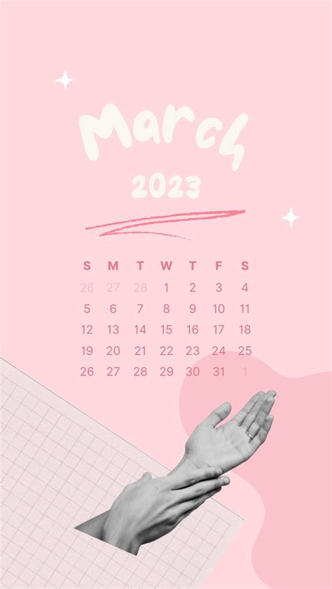 Free Download March 2023 Free Aesthetic Calendar Wallpaper Lock Screen