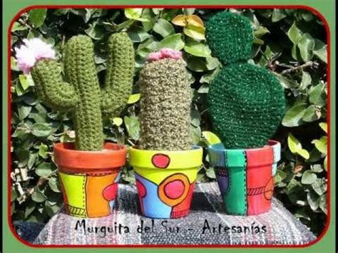 Cada cactus se entrega en un paquete plano que contiene las 3 piezas. CACTITOS II (Cactus tejidos) - YouTube