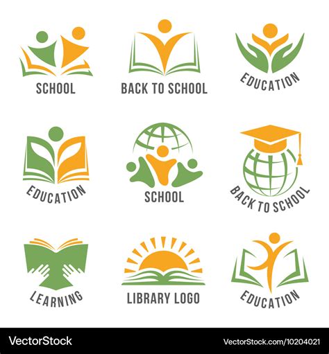 Set Of Colorful School Logos Royalty Free Vector Image