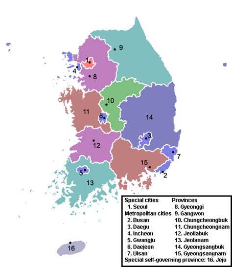 North korea is the committee for the five northern korean provinces of south korea's constitution. File:Provinces of South Korea (numbered map).png - Wikipedia