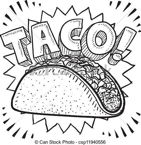 mexican line illustration Google Search en Páginas para colorear Imagenes de tacos y