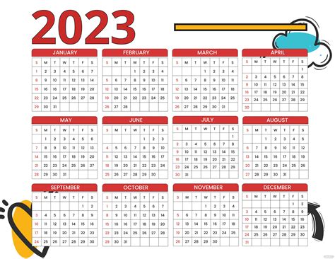 Year 2023 Calendars Templates Design Free Download