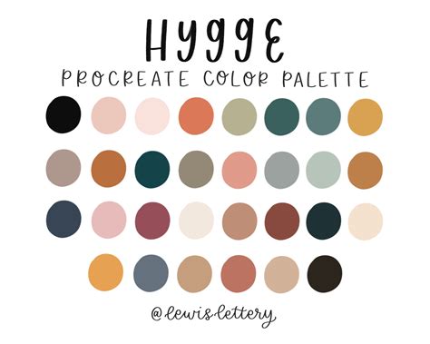 Hygge Procreate Color Palette Color Swatches Procreate Etsy