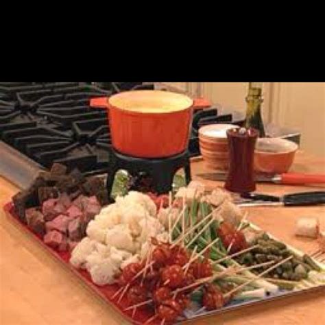 All the makings for a fondue dinner party, including a full menu for cheese, meat and seafood fondues, a chocolate fondue, plus all the dips, sauces and dippers! 17 Best images about Fondue on Pinterest | Bunt cakes ...