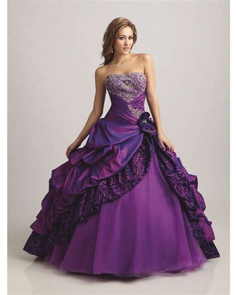 Ball Gown Sweetheart Purple Wedding Dress Royal Purple Bridesmaid
