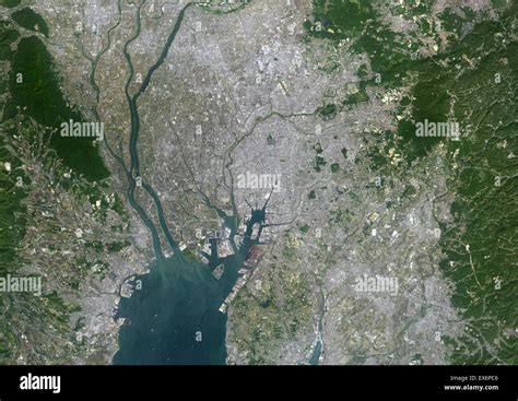 Colour Satellite Image Of Nagoya Japan Image Taken On May 29 2014