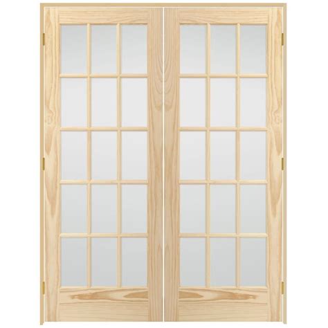 Steves & Sons 60 in. x 80 in. 15-Lite Glass Solid Core ...