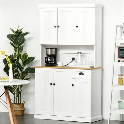 Homcom 71 Wood Kitchen Pantry Storage Cabinet Microwave Oven Free