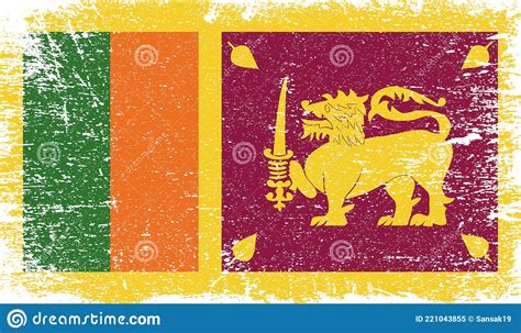 Bandeira Sri Lanka Textura Verde Ilustração Stock Ilustração de