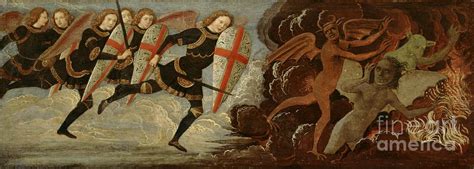 St Michael And The Angels At War With The Devil Painting By Domenico