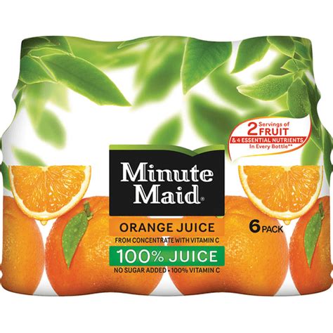 Minute Maid Orange Juice Bottles 10 Fl Oz 6 Pack Juice Boxes