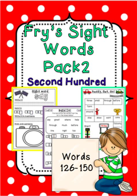 Frys Sight Words Pack 2 Second Hundred List 126 150 Teaching