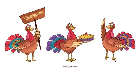 Thanksgiving Turkeys Cartoon Set Ad Sponsored Aff Turkeys