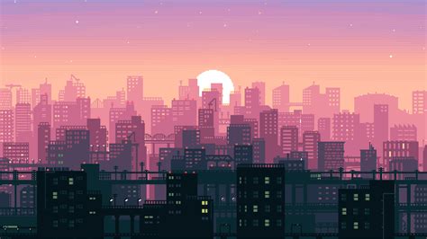 1366x768 8 Bit Pixel Art City 1366x768 Resolution Hd 4k Wallpapers