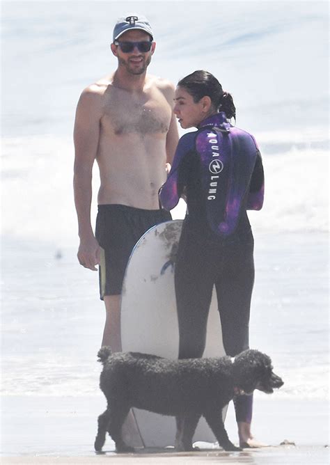 Ashton Kutcher Goes Shirtless As He Surfs With Mila Kunis Photos