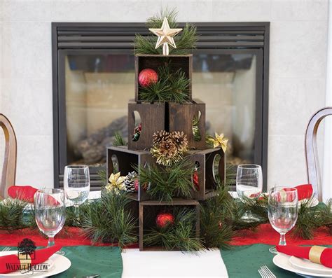 Mini Crate Christmas Tree Table Centerpiece Christmas
