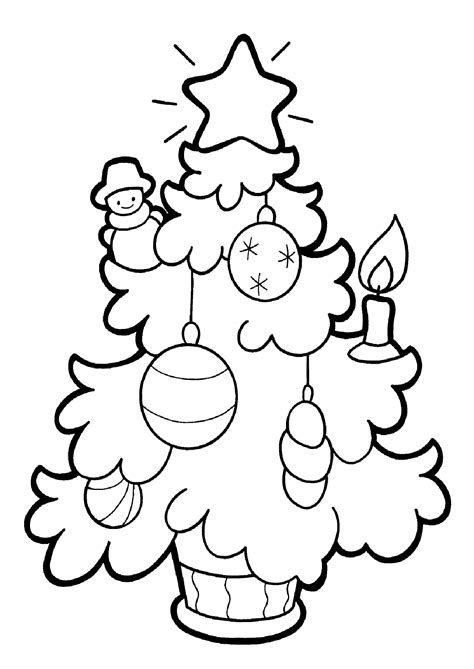 Vector ornate monochrome christmas decorations. Christmas Tree Coloring Pages for childrens printable for free