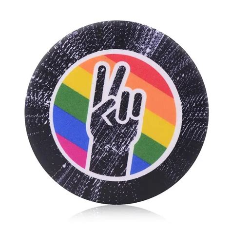 New Gay Pride Fashion Jewelry LGBT Map Flag Shape Rainbow Homosexual