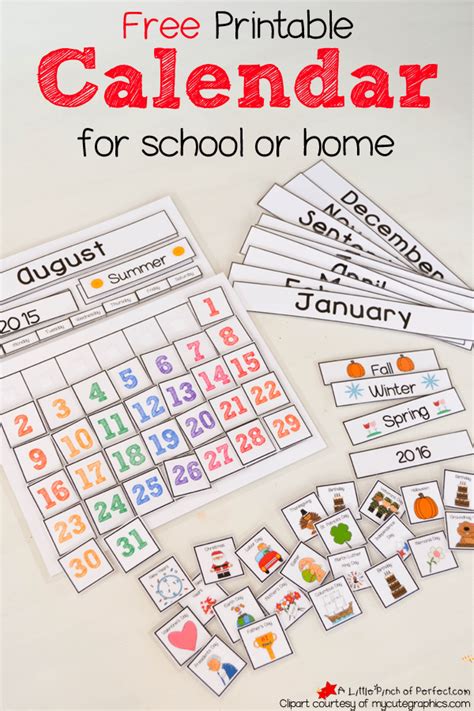 Free Printable School Calendar