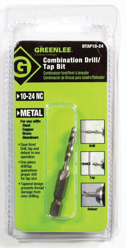 Greenlee High Speed Steel Hex 10 Drill And Tap Bit 1 Pc Vshe2137198