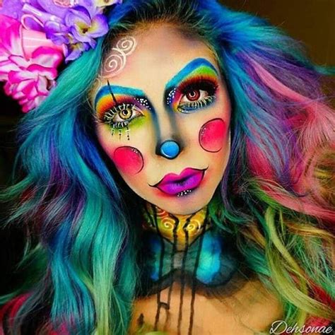Rainbow Clown Halloween Face Paint Face Painting Halloween Halloween