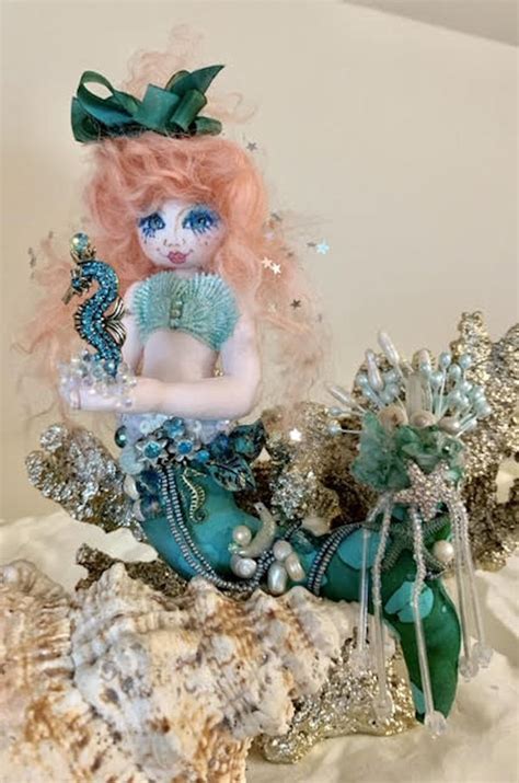 Ooak Mermaid Art Doll Soft Sculpture Cloth Doll Hand Made Etsy