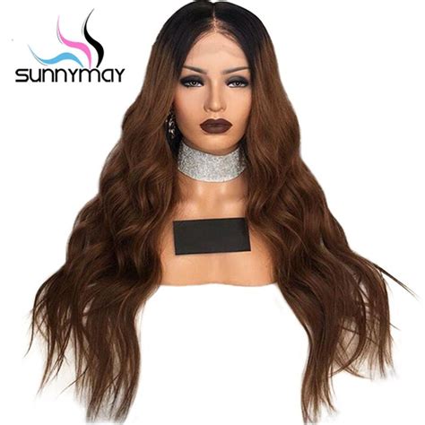Sunnymay Wavy Ombre Full Lace Human Hair Wigs For Women 150 Pre Plucked