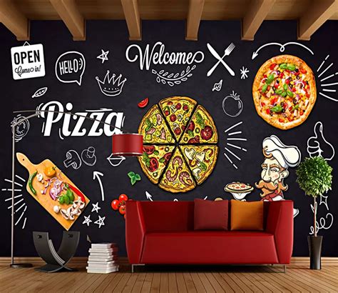 Custom Wall Mural Pizza Wallpaper Pizza Art Pizzeria Design