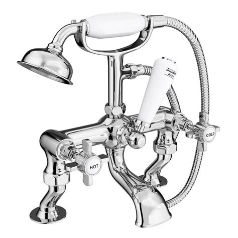 Westminster Traditional Chrome Deck Mounted Bath Shower Mixer Tap With