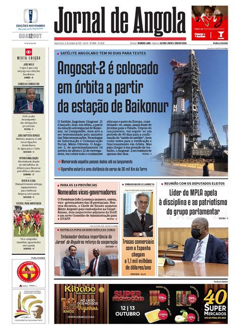 Jornal De Angola Quarta 12 De Outubro De 2022