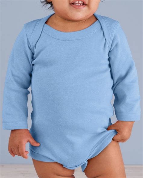 Light Blue Long Sleeve Blank Baby Infant Onesie By Sewmebeautiful2