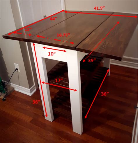 Saw the 8 foot by 4 foot sheet of wood into 4 foot by 4 foot sheets. DIY Drop Leaf Kitchen Island / Cart - Bachelor on a Budget