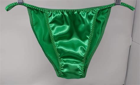 Green Satin String Bikini Classic Joe Boxer Style Etsy My Xxx Hot Girl