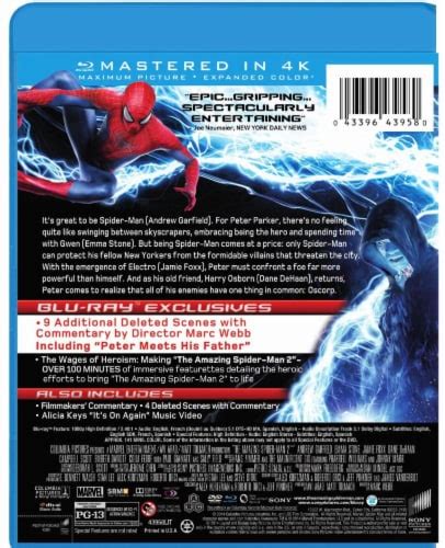 The Amazing Spider Man 2 2014 Blu Ray DVD UltraViolet 1 Each