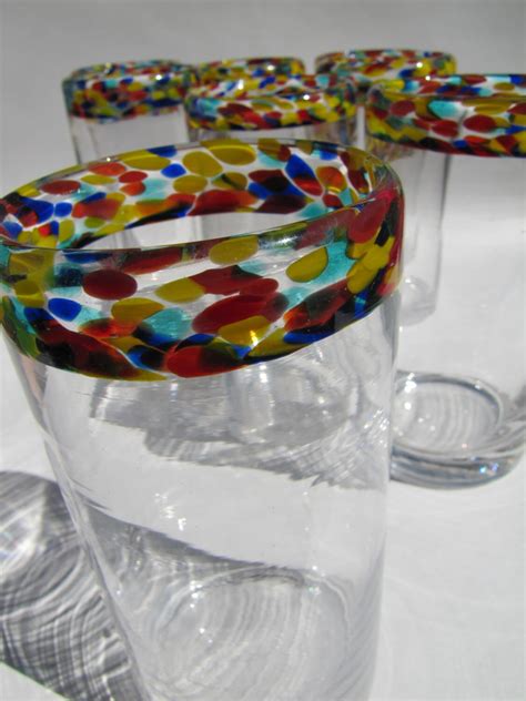 Set Of 8 Funky Drinking Glasses In Murano Style By Duckyjoescurios