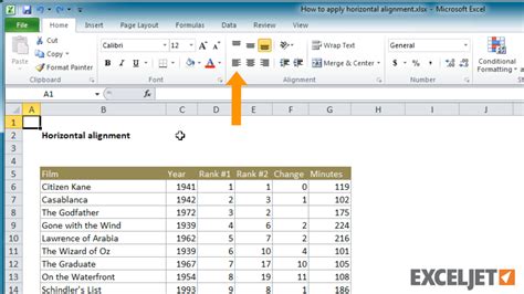 Excel Tutorial How To Apply Horizontal Alignment In Excel