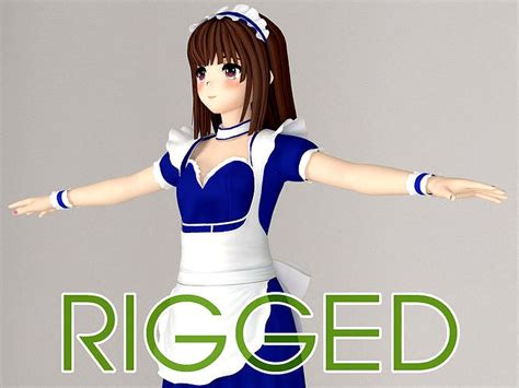 T Pose Rigged Model Of Nanako Anime Girl D